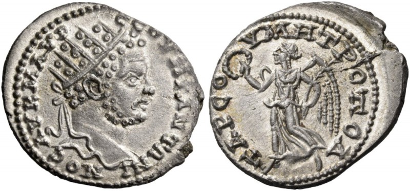 CILICIA. Tarsus. Caracalla, 197-217. Didrachm (Silver, 24 mm, 4.54 g, 7 h), 215-...