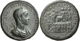 Severus Alexander, 222-235. Medallion (Bimetallic copper and orichalcum), 38 mm, 53.65 g, 12 h), Rome, 224. IMP CAES M AVREL SEV ALEXANDER AVG Laureat...