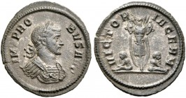 Probus, 276-282. Denarius (Billon, 19 mm, 2.26 g, 12 h), Rome, 281. IMP PROBVS AVG Laureate and cuirassed bust of Probus to right. Rev. VICTORIA GERM ...