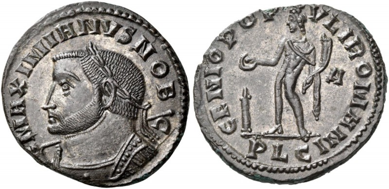 as Caesar, 293-305. Follis (Bronze, 28 mm, 9.84 g, 6 h), Lugdunum, 301-303. MAXI...