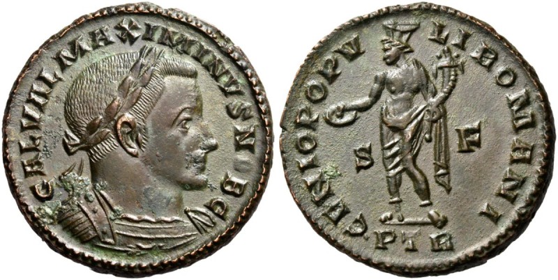 Maximinus II, as Caesar, 305-309. Follis (Bronze, 20 mm, 10.52 g, 12 h), Treveri...