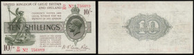 Treasury 10 shillings Warren Fisher T26 Serial number D/56 756089 prefix D/56 No. with dash, issued 1919, VF or better

Estimate: GBP 80 - 140