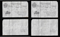 Five Pounds Catterns White notes B228 London 17th March 1932 (2) a consecutively numbered pair serial numbers 179/J 68714 & 179/J 68715. GVF, have bee...