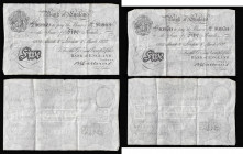 Five Pounds Catterns White notes B228 London 5th March 1932 (2) a consecutively numbered pair serial numbers 169/J 90969 & 169/J 90970. GVF, have been...