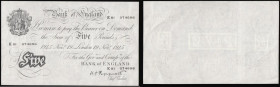 Five Pounds Peppiatt White Note thick paper B255 dated 19th November 1945 K81 074686, GVF looks better

Estimate: GBP 100 - 170