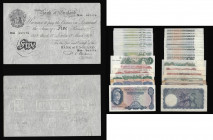 Five Pounds White Beale B270 dated 17th March 1949 M86 037179, EF and pleasing, Five Pounds O'Brien Lion and Key H15 prefix VF. One Pounds (13) Peppia...