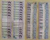Five Pounds Lowther (98) Replacement notes with cut halo area below left serial number B396 (96) includes many consecutives LL48 853857, LL48 853862, ...