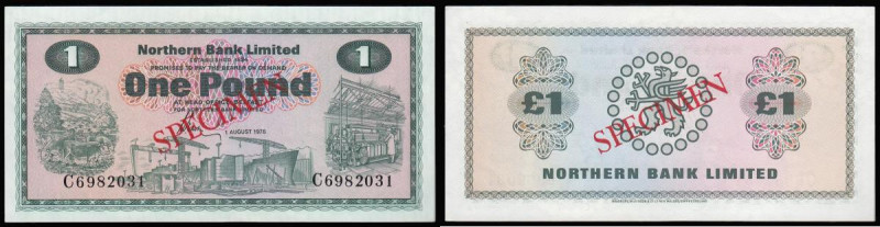 Northern Ireland Northern Bank Limited One Pound 1 August 1978 serial number C69...