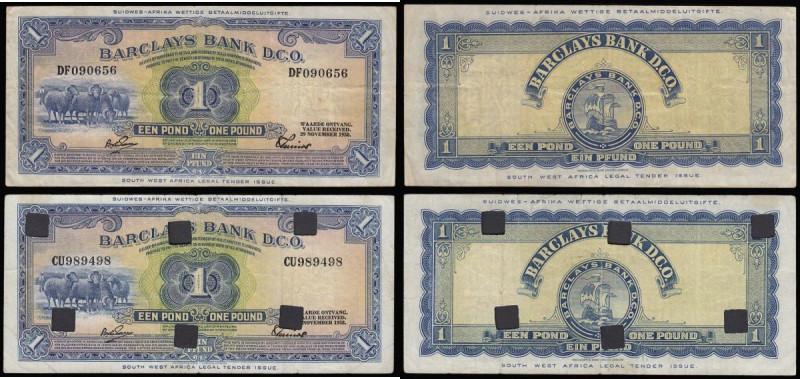 Southwest Africa &pound;1 Barclays Bank D.C.O. Pick 5a (2) the first dated 29 No...