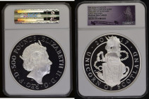 Five Hundred Pounds 2017 The Queen's Beasts - The Unicorn of Scotland 1 Kilo of .999 silver, S.QCE2, in a large NGC 'Early Releases' holder and graded...