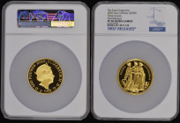 Five Hundred Pounds 2020 The Great Engravers - William Wyon - The Three Graces 5 ounce Gold Proof, FDC in a large NGC 'First Releases' holder and grad...