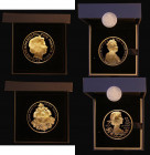Five Pound Crowns (2) 2012 Queen Elizabeth II Diamond Jubilee Gold Plated Silver Proof S.L24 nFDC with some tiny tone spots, retaining practically ful...