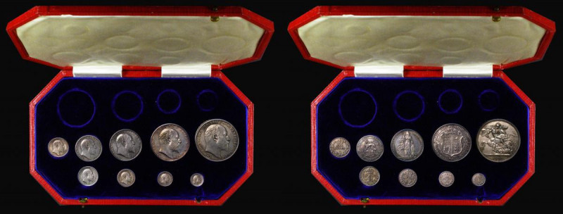 Proof Set 1902 a part set (9 coins) comprising Crown, Halfcrown, Florin, Shillin...