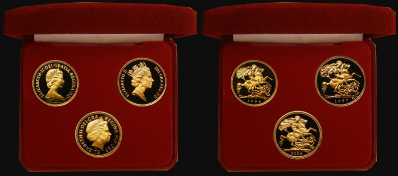 The Queen Elizabeth II Half Sovereign Portrait set a 3-coin set comprising Half ...