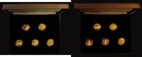 Chinese Culture a 5-coin set in Fine Gold Proof 1995 comprising five 10 Yuan 1/10 ounce fine gold coins Beijing Opera, Philosopher Mensius, The Lion D...