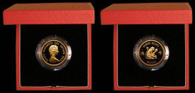 Hong Kong $1000 1980 Year of the Monkey KM#47 Gold Proof nFDC with a small area of light tone, retaining practically full mint brilliance, in the red ...