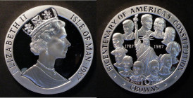 Isle of Man Ten Crowns 1987 Bicentenary of America's Constitution 10oz. Silver Proof KM#188 FDC uncased in capsule

Estimate: GBP 200 - 300