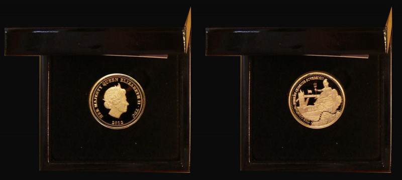 Tristan da Cunha Quarter Sovereign 2012 Queen Elizabeth II Diamond Jubilee Gold ...