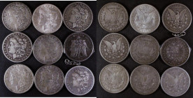 USA Morgan Dollars (8) 1880 Good Fine, 1884 About Fine, 1887 O VG, 1889 Fine, 1890 NVF/Good Fine, 1896 Fine, 1899 S Open 9's, Medium Narrow S, Breen 5...