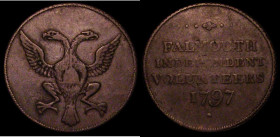 Halfpenny 18th Century Cornwall - Falmouth 1797 Obverse: A spread Eagle, Reverse: FALMOUTH INDEPENDENT VOLUNTEERS 1797, Milled edge, DH3, Good Fine/Fi...