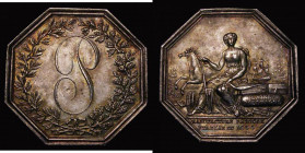 France - Ardennes - Sedan region Jeton 1644 Manufacture of Dijonval, 37mm diameter octagonal in silver, 20.62 grammes, Reverse: a draped female figure...
