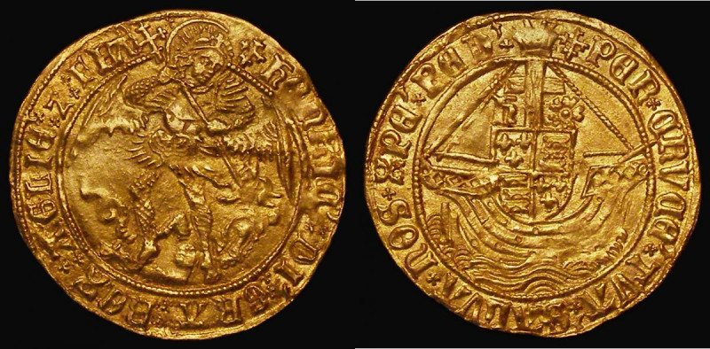 Angel Henry VII Obverse with AGLIE legend, with double saltire stops, and Cross ...