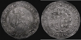 Crown Charles I Tower Mint under Parliament, Group V, Fifth Horseman, type 5, Tall, spirited horse, S.2762, North 2199, Brooker 275, mintmark Sun, GVF...