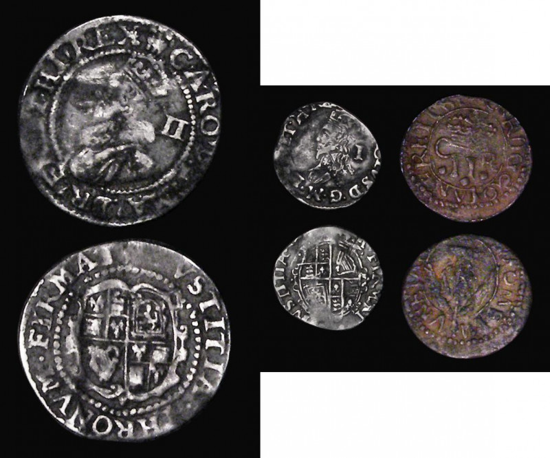 Halfgroat Charles I Group C, Third Bust, MA for MAG in obverse legend, Reverse :...