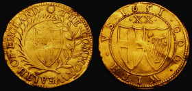 Unite Commonwealth 1651 S.3208 mintmark Sun, 9.02 grammes, Good Fine lightly creased, with some weakness of strike in the centre of the obverse, a sou...
