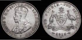 Australia Florin 1915H KM#27 VF with a scuff on the reverse at 3 o'clock, one of the key dates in the series

Estimate: GBP 50 - 100