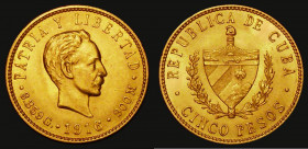 Cuba Five Pesos Gold 1916 KM#19 NEF/EF

Estimate: GBP 400 - 500