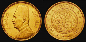 Egypt 100 Piastres Gold AH1349 (1930) KM#354 GVF/EF, the reverse lustrous, an eye-catching example of this scarcer 2-year type, only 6000 pieces minte...