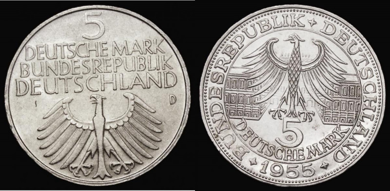 Germany - Federal Republic Five Marks 1955G 300th Anniversary of the Birth of Lu...