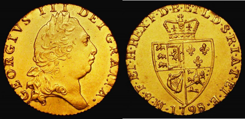 Guinea 1798 S.3729 NEF the edges show traces on the coin being in a mount, the s...