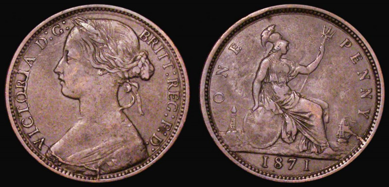 Penny 1871 Freeman 61 dies 6+G, Fine the reverse slightly better, Rare

Estima...