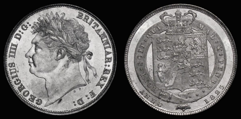 Shilling 1825 Shield in Garter ESC 1253, Bull 2402 Lustrous UNC a superb, crispl...