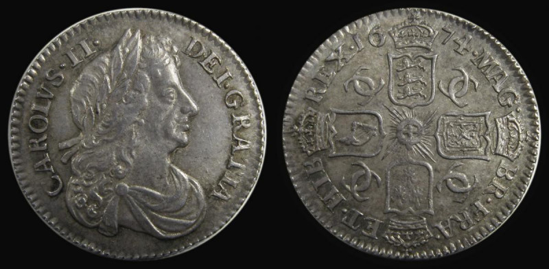 Sixpence 1674 ESC 1512, Bull 566 UNC or near so, in an LCGS holder and graded LC...