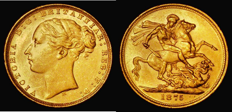 Sovereign 1875M George and the Dragon, Marsh 97, S.3857, EF and lustrous, with s...