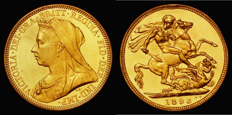 Sovereign 1893 Veiled Head Proof S.3874 About UNC with deeper hairlines causing ...