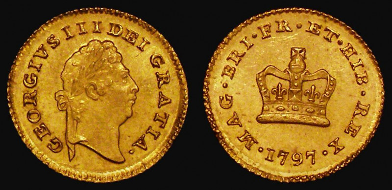 Third Guinea 1797 S.3738 EF and lustrous, a most pleasing example of the first l...