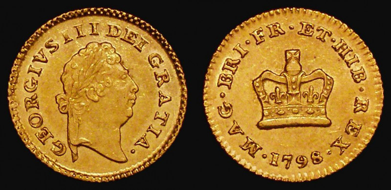 Third Guinea 1798 T of ET double struck, as S.3738 NEF, a very pleasing example...