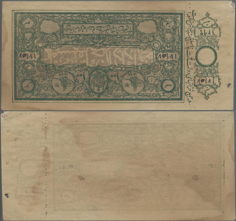 Afghanistan: 100 Rupees SH1299 (1920) with complete counterfoil (unissued remain...