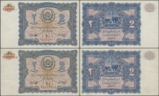 Afghanistan: Pair of the 2 Afghanis SH1315 (1936), P.15, both in great condition, almost without folds just a few tiny creases and lightly toned paper...