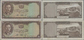 Afghanistan: Set with 12 banknotes 2 Afghanis SH1318 (1939), P.21, all in nice condition without larger damages, just a few folds and some with lightl...