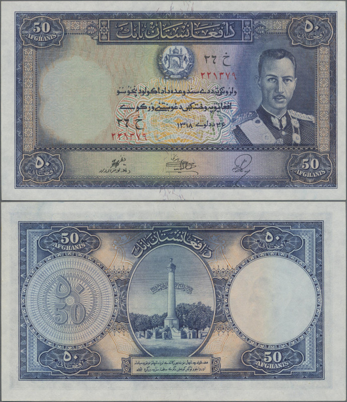 Afghanistan: 50 Afghanis SH1318 (1939), P.24a, excellent condition with bright c...