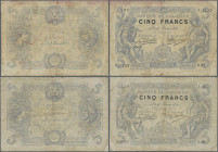Algeria: Banque de l'Algérie, pair with 5 Francs 21st February 1918 and 5 Francs 25th October 1924, P.71a,b, both with several handling traces and tin...