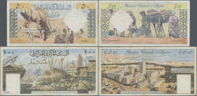 Algeria: Banque Centrale d'Algérie set with 24 banknotes comprising 14x 50 Dinars 1964 P.124 (F- to VF) and 10x 100 Dinars 1964 P.125 (F/F+). (24 pcs....