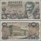 Austria: Österreichische Nationalbank 100 Schilling 1960 SPECIMEN, P.138s with red overprint and perforation ”Muster”, regular serial number on revers...