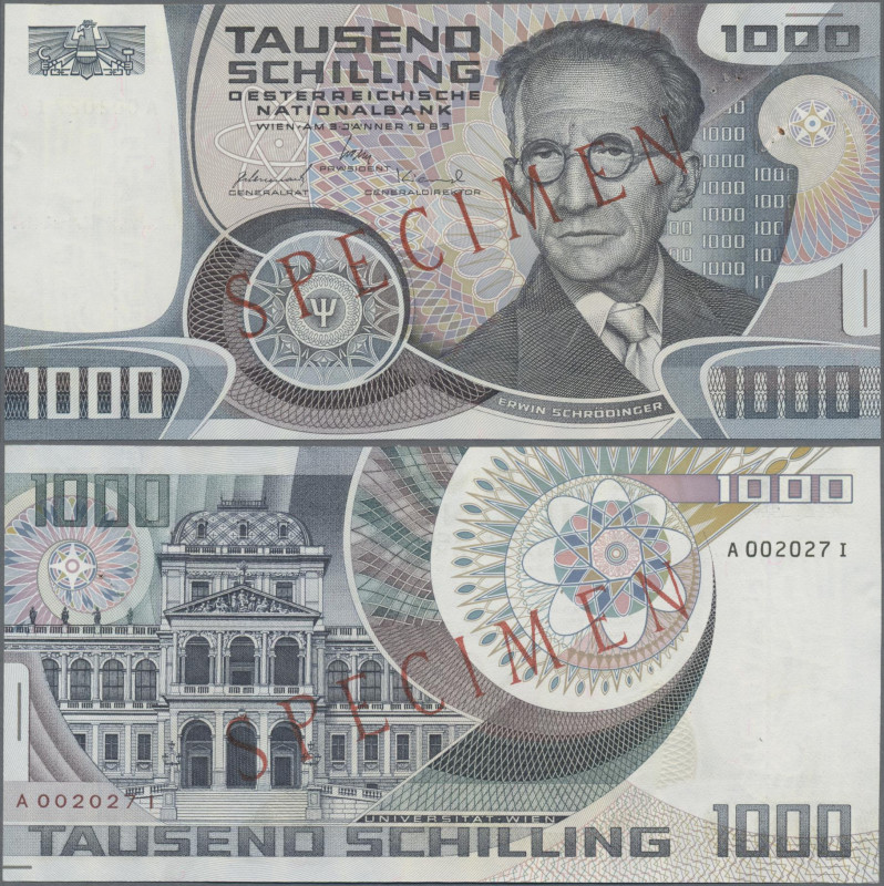 Austria: Österreichische Nationalbank 1000 Schilling 1983 SPECIMEN, P.152s with ...