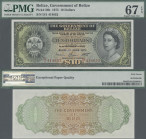 Belize: The Government of Belize 10 Dollars 1975, P.36b, PMG graded 67 EPQ. Highly Rare in this great condition!
 [plus 7 % import fees]